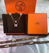 18K Mini Pop H Pink Necklace