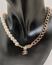 18K CC Pearl Chain Choker Necklace
