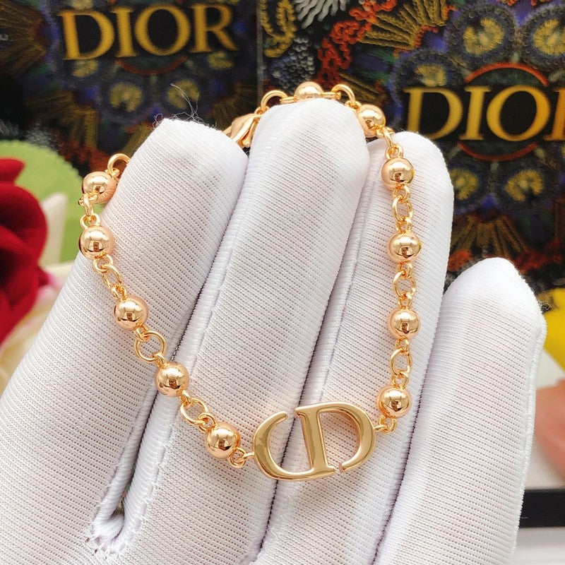 18K CD Rose Gold Beads Bracelet