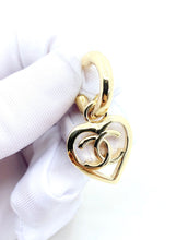 18K CC Heart Pendant Earrings