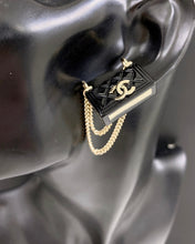 18K CC Black Bag Pendant Earrings