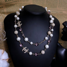 18K CC Black Pearl Diamond Necklace