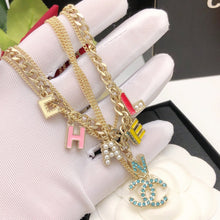 18K CC Color Typo Necklace