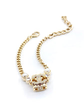 18K CC Square Pearl Chain Necklace