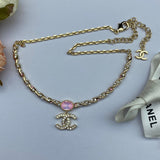 18K CC Pink Crystal Necklace
