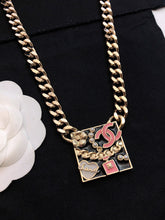 18K CC Pink Logo Chain Necklace