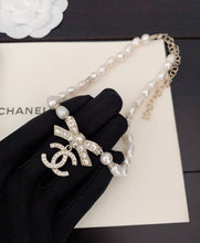 18K CC Bow Tie Diamonds Necklace