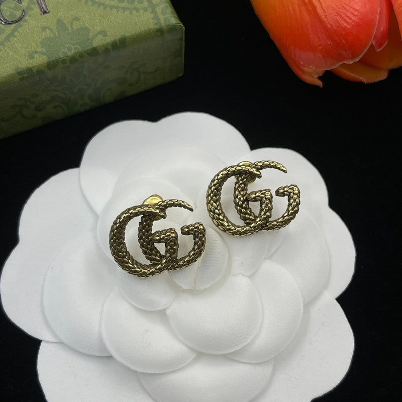 18K GG Twist Gold Earrings
