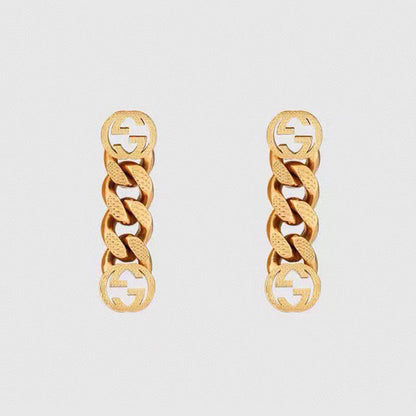 18K GUCCI GG Chain Earrings