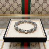 18K GG Anger Forest Grey Pearl Chain Bracelet