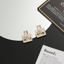 18K CC Square Diamond Earrings