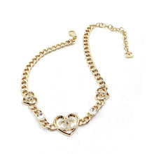 18K CHANEL CC Heart Diamonds Chain Necklace