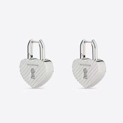 18K BB Hear Lock Earrings