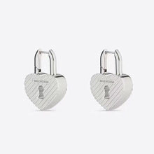 18K BB Hear Lock Earrings