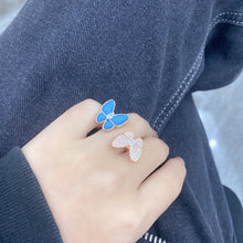 18K Two Butterfly Between the Finger Turquoise Ring