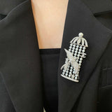 18K CC Birdcage Diamond Brooch