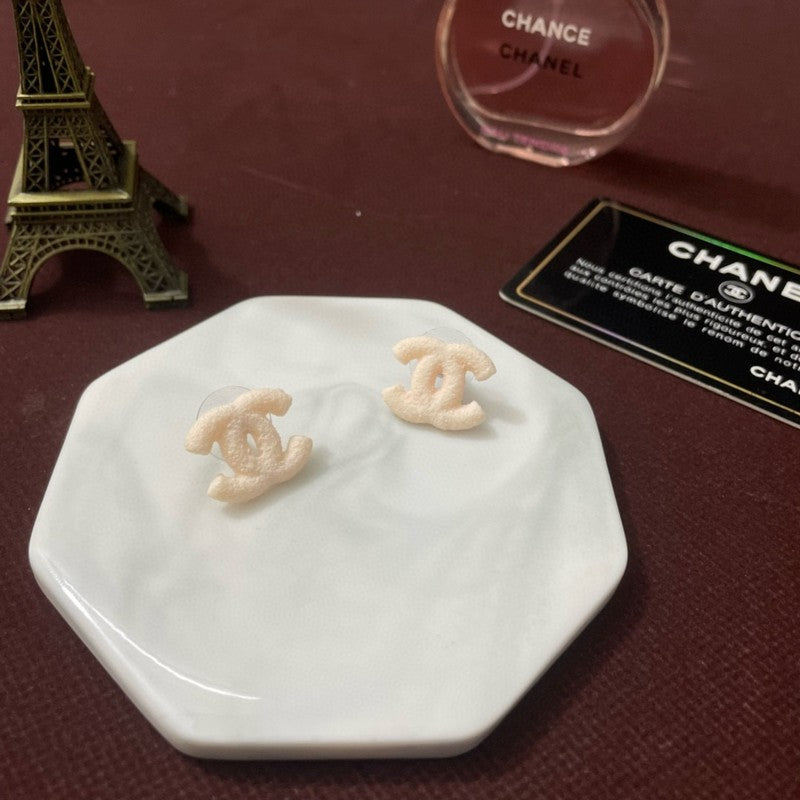 18K CC Pink Resin Earrings