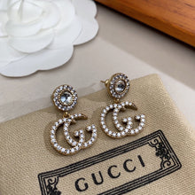 18k GUCCI GG Crystal Pendant Earrings