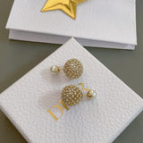 18K CD Tribales Diamond Ball Earrings
