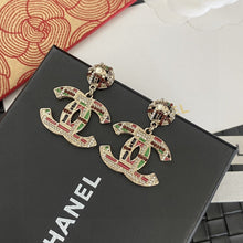 18K CHANEL CC Multi-Color Crystals Earrings