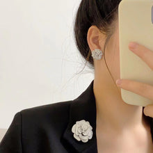 18K CC Camellia Diamond Earrings