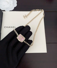 18K CC Pink Resin Chain Necklace