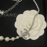 18K CC Pearl Chain Necklace