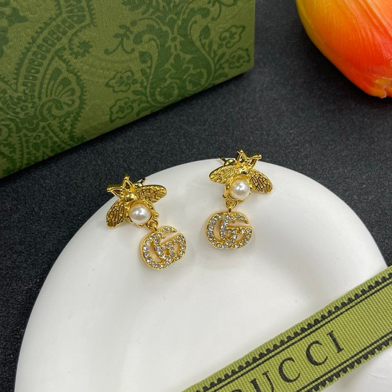 18K GG Flower Diamond Earrings