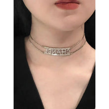 18K CC Letter Diamond Choker Necklace