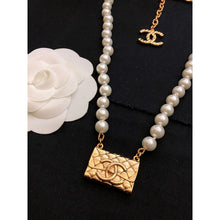 18K CC Pearl Bag Pendant Necklace