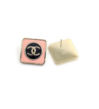 18K CC Square Pink Earrings