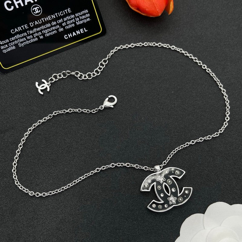 18K CC Black Star Gold Necklace