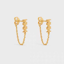 18K Celine Triomphe Chain Earrings