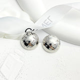 18K CC 24C Star Round Gold Earrings