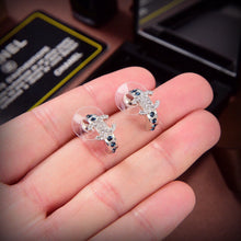 18K CC Blue Crystals Earrings
