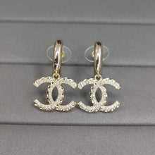 18K CC Diamond Pendant Earrings