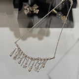 18K CC 26C Pearl Diamond Tassel Choker Necklace
