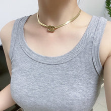 18K CC Gold Choker Necklace