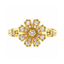 18K Double G Diamond Flower Ring