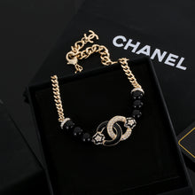18K CC Black Pearls Diamonds Necklace