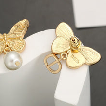 18K CD Butterfly Earrings