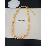 18K CC Yellow Gold Crystal Necklace