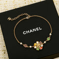 18K CC 26C Color Crystal Flower Bracelet