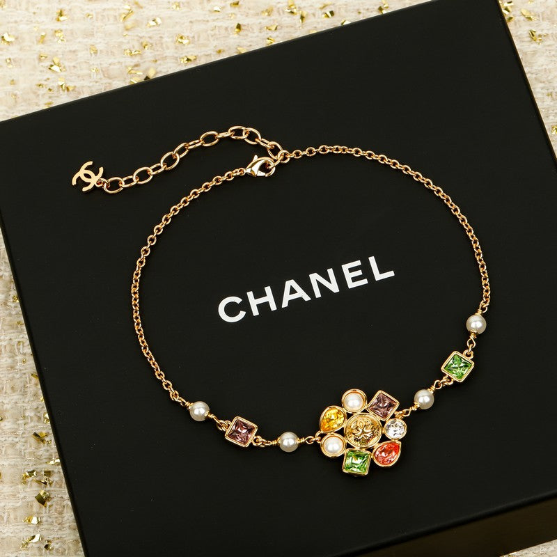 18K CC 26C Color Crystal Flower Bracelet