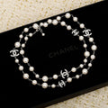 18K CC White Gold Long Pearl Necklace