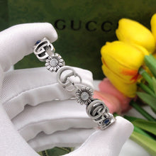 Double G Flowers Open Cuff Bracelet