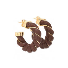 18K Bottega Veneta Brown Earrings