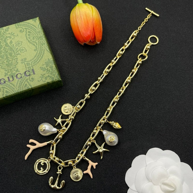 18K GG Interlocking G Element Gold Necklace