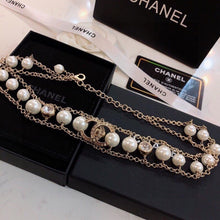 18K CC Pearl Choker Chain Necklace