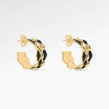 18K Louis Leather Earrings